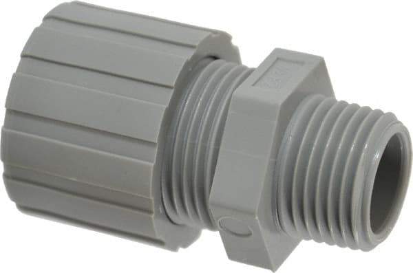 Hubbell Wiring Device-Kellems - 6.3 to 9.7mm Capacity, Liquidtight, Straight Strain Relief Cord Grip - 1/2 NPT Thread, Nylon - Apex Tool & Supply