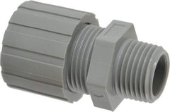Hubbell Wiring Device-Kellems - 6.3 to 9.7mm Capacity, Liquidtight, Straight Strain Relief Cord Grip - 1/2 NPT Thread, Nylon - Apex Tool & Supply