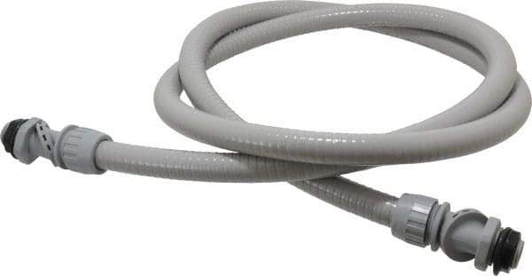 Hubbell Wiring Device-Kellems - 1/2" Trade Size, 6' Long, Flexible Liquidtight Conduit - PVC, 21.8mm ID, Gray - Apex Tool & Supply