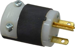Hubbell Wiring Device-Kellems - 250 VAC, 15 Amp, 6-15P NEMA, Straight, Self Grounding, Commercial, Industrial Grade Plug - 2 Pole, 3 Wire, 1 Phase, 1-1/2 hp, Nylon, Black, White - Apex Tool & Supply