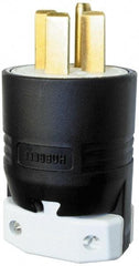 Hubbell Wiring Device-Kellems - 250 VAC, 30 Amp, 15-30P NEMA, Straight, Self Grounding, Commercial, Industrial Grade Plug - 3 Pole, 4 Wire, 3 Phase, 3 hp, Nylon, Black, White - Apex Tool & Supply