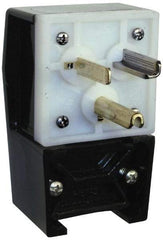Hubbell Wiring Device-Kellems - 125 VAC, 30 Amp, 5-30P NEMA, Angled, Self Grounding, Commercial, Industrial Grade Plug - 2 Pole, 3 Wire, 1 Phase, 2 hp, Nylon, Black, White - Apex Tool & Supply