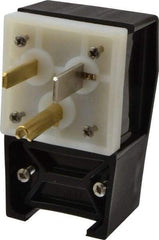 Hubbell Wiring Device-Kellems - 125 VAC, 50 Amp, 5-50P NEMA, Angled, Self Grounding, Commercial, Industrial Grade Plug - 2 Pole, 3 Wire, 1 Phase, 2 hp, Nylon, Black, White - Apex Tool & Supply