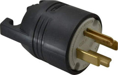 Hubbell Wiring Device-Kellems - 125/250 VAC, 30 Amp, 14-30P NEMA, Straight, Self Grounding, Commercial, Industrial Grade Plug - 3 Pole, 4 Wire, 1 Phase, 2 hp, Nylon, Black, White - Apex Tool & Supply