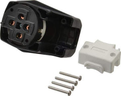 Hubbell Wiring Device-Kellems - 125/250 VAC, 50 Amp, 14-50P NEMA, Angled, Self Grounding, Commercial, Industrial Grade Plug - 3 Pole, 4 Wire, 1 Phase, 3 hp, Nylon, Black, White - Apex Tool & Supply