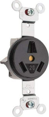 Hubbell Wiring Device-Kellems - 125/250 VAC, 20 Amp, 10-20R NEMA Configuration, Black, Specification Grade, Ungrounded Single Receptacle - 1 Phase, 3 Poles, 3 Wire, Flush Mount - Apex Tool & Supply
