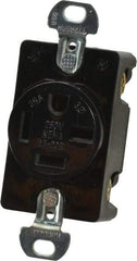Hubbell Wiring Device-Kellems - 250 VAC, 20 Amp, 15-20R NEMA Configuration, Black, Specification Grade, Self Grounding Single Receptacle - 3 Phase, 3 Poles, 4 Wire, Flush Mount - Apex Tool & Supply