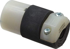 Hubbell Wiring Device-Kellems - 250 VAC, 20 Amp, 6-20R NEMA, Straight, Self Grounding, Commercial, Industrial Grade Connector - 2 Pole, 3 Wire, 1 Phase, 2 hp, Nylon, Black, White - Apex Tool & Supply