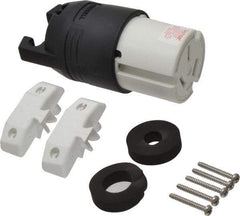 Hubbell Wiring Device-Kellems - 125/250 VAC, 50 Amp, 10-50R NEMA, Straight, Ungrounded, Commercial, Industrial Grade Connector - 3 Pole, 3 Wire, 1 Phase, 3 hp, Nylon, Black, White - Apex Tool & Supply