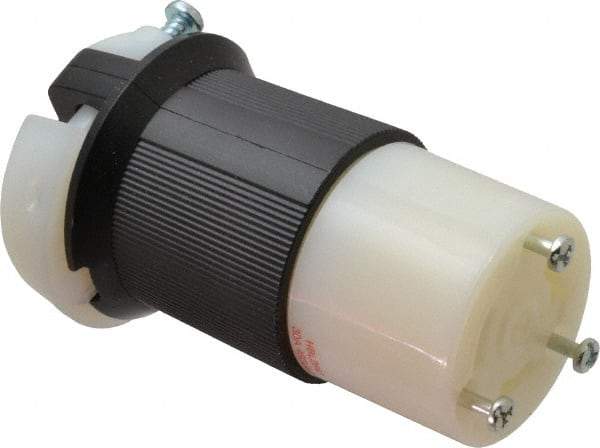 Hubbell Wiring Device-Kellems - 480 VAC, 30 Amp, L8-30R Configuration, Industrial Grade, Self Grounding Connector - 1 Phase, 2 Poles, IP20, 0.36 to 0.93 Inch Cord Diameter - Apex Tool & Supply