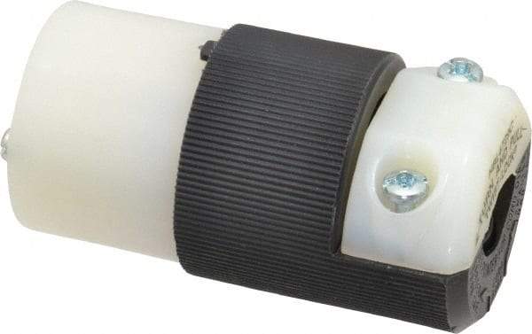 Hubbell Wiring Device-Kellems - 125 VAC, 15 Amp, L5-15R Configuration, Industrial Grade, Self Grounding Connector - 1 Phase, 2 Poles, IP20, 0.23 to 0.72 Inch Cord Diameter - Apex Tool & Supply