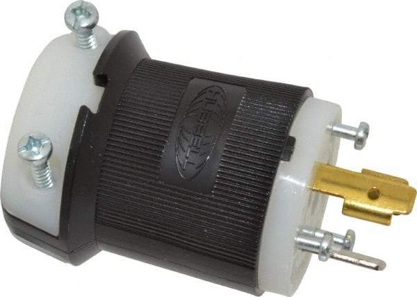 Hubbell Wiring Device-Kellems - 125 VAC, 20 Amp, L5-20P Configuration, Industrial Grade, Self Grounding Plug - 1 Phase, 2 Poles, IP20, 0.36 to 0.93 Inch Cord Diameter - Apex Tool & Supply