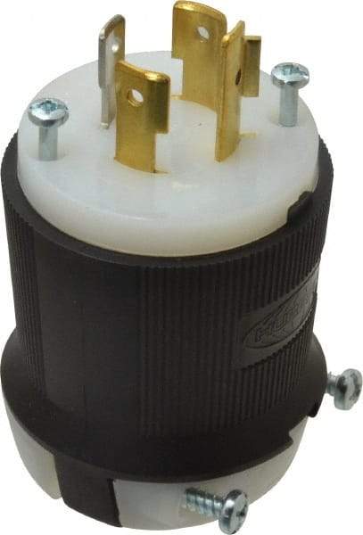 Hubbell Wiring Device-Kellems - 125/250 VAC, 20 Amp, L14-20P Configuration, Industrial Grade, Self Grounding Plug - 1 Phase, 3 Poles, IP20, 0.35 to 1.15 Inch Cord Diameter - Apex Tool & Supply