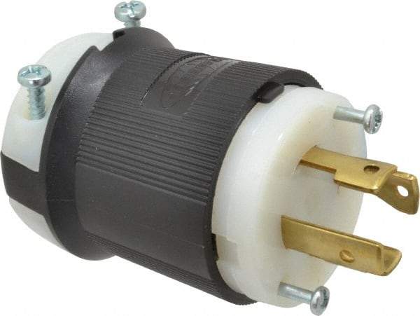 Hubbell Wiring Device-Kellems - 250 VAC, 30 Amp, L15-30P Configuration, Industrial Grade, Self Grounding Plug - 3 Phase, 3 Poles, IP20, 0.35 to 1.15 Inch Cord Diameter - Apex Tool & Supply