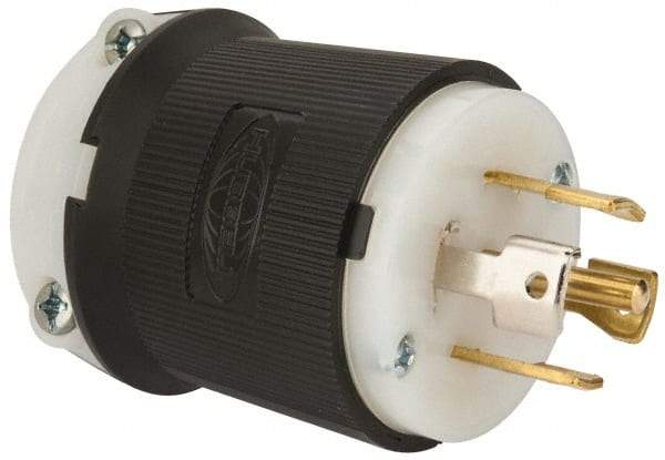 Hubbell Wiring Device-Kellems - 277/480 VAC, 30 Amp, L22-30P Configuration, Industrial Grade, Self Grounding Plug - 3 Phase, 4 Poles, IP20, 0.35 to 1.15 Inch Cord Diameter - Apex Tool & Supply