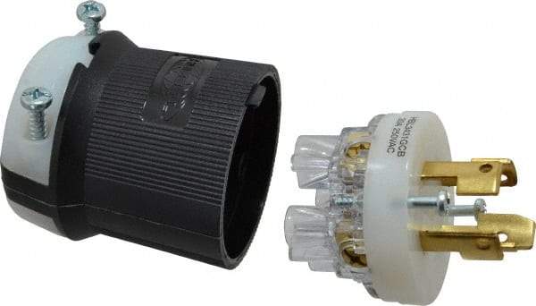 Hubbell Wiring Device-Kellems - 250 VAC, 30 Amp, NonNEMA Configuration, Industrial Grade, Self Grounding Plug - 3 Phase, 3 Poles, IP20, 0.35 to 1.15 Inch Cord Diameter - Apex Tool & Supply