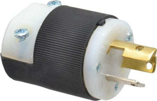 Hubbell Wiring Device-Kellems - 125 VAC, 15 Amp, L5-15P Configuration, Industrial Grade, Self Grounding Plug - 1 Phase, 2 Poles, IP20, 0.23 to 0.72 Inch Cord Diameter - Apex Tool & Supply