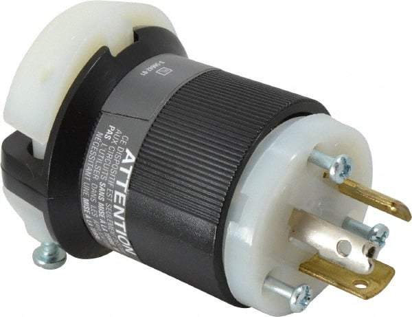 Hubbell Wiring Device-Kellems - 125/250 VAC, 20 Amp, NonNEMA Configuration, Industrial Grade, Ungrounded Plug - 1 Phase, 3 Poles, IP20, 0.36 to 0.93 Inch Cord Diameter - Apex Tool & Supply
