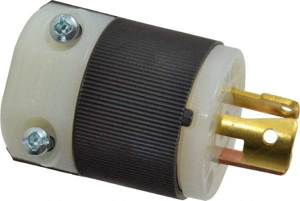 Hubbell Wiring Device-Kellems - 125/250 VAC, 10, 15 Amp, NonNEMA Configuration, Industrial Grade, Ungrounded Plug - 1 Phase, 3 Poles, IP20, 0.23 to 0.72 Inch Cord Diameter - Apex Tool & Supply