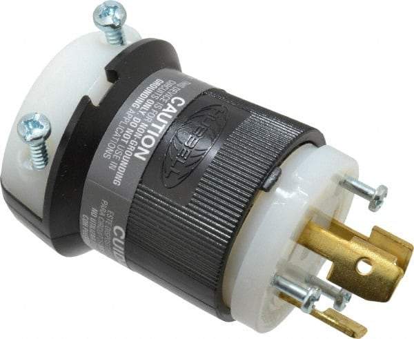 Hubbell Wiring Device-Kellems - 125/250 VAC, 30 Amp, NonNEMA Configuration, Industrial Grade, Ungrounded Plug - 1 Phase, 3 Poles, IP20, 0.36 to 0.93 Inch Cord Diameter - Apex Tool & Supply