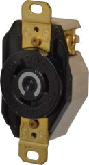 Hubbell Wiring Device-Kellems - 277 VAC, 20 Amp, L7-20R NEMA, Self Grounding Receptacle - 2 Poles, 3 Wire, Female End, Black - Apex Tool & Supply