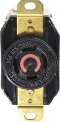 Hubbell Wiring Device-Kellems - 125/250 VAC, 20 Amp, L14-20R NEMA, Self Grounding Receptacle - 3 Poles, 4 Wire, Female End, Black - Apex Tool & Supply