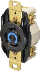 Hubbell Wiring Device-Kellems - 250 VAC, 20 Amp, L15-20R NEMA, Self Grounding Receptacle - 3 Poles, 4 Wire, Female End, Black - Apex Tool & Supply