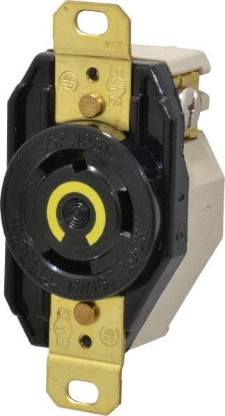 Hubbell Wiring Device-Kellems - 125 VAC, 30 Amp, L5-30R NEMA, Self Grounding Receptacle - 2 Poles, 3 Wire, Female End, Black - Apex Tool & Supply