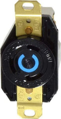Hubbell Wiring Device-Kellems - 250 VAC, 30 Amp, L6-30R NEMA, Self Grounding Receptacle - 2 Poles, 3 Wire, Female End, Black - Apex Tool & Supply
