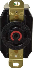 Hubbell Wiring Device-Kellems - 277/480 VAC, 30 Amp, L22-30R NEMA, Self Grounding Receptacle - 4 Poles, 5 Wire, Female End, Black - Apex Tool & Supply