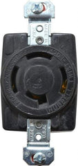 Hubbell Wiring Device-Kellems - 120/208 VAC, 20 Amp, NonNEMA, Ungrounded Receptacle - 4 Poles, 4 Wire, Female End, Black - Apex Tool & Supply