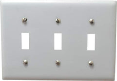 Hubbell Wiring Device-Kellems - 3 Gang, Switch Plate - Toggle Switch, Metallic, Stainless Steel - Apex Tool & Supply