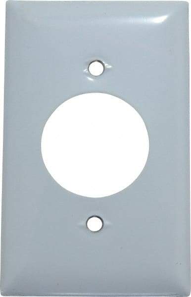 Hubbell Wiring Device-Kellems - 1 Gang, 4-1/2 Inch Long x 2.78 Inch Wide, Standard Outlet Wall Plate - Single Outlet, Metallic, Stainless Steel - Apex Tool & Supply