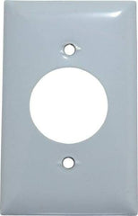 Hubbell Wiring Device-Kellems - 1 Gang, 4-1/2 Inch Long x 2.78 Inch Wide, Standard Outlet Wall Plate - Single Outlet, Metallic, Stainless Steel - Apex Tool & Supply