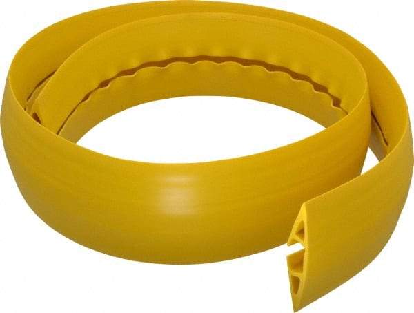 Hubbell Wiring Device-Kellems - 1 Channel, 5 Ft Long, 1/2" Max Compatible Cable Diam, Yellow PVC On Floor Cable Cover - 3" Overall Width x 3/4" Overall Height, 3/4" Channel Width x 1/2" Channel Height - Apex Tool & Supply