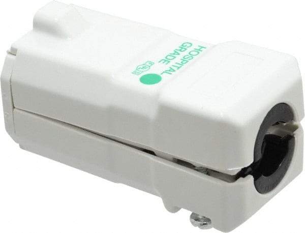 Hubbell Wiring Device-Kellems - 125 VAC, 15 Amp, 5-15R NEMA, Valise, Self Grounding, Hospital Grade Connector - 2 Pole, 3 Wire, 1 Phase, Nylon, White - Apex Tool & Supply