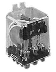 ACI - 8 Pins, Square Electromechanical Blade General Purpose Relay - 10 Amp at 240 VAC, DPDT, 24 VDC - Apex Tool & Supply