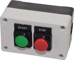 ACI - 2 Operator, Flush Pushbutton Control Station - Start-Stop (Legend), 1NO/1NC Contact - Apex Tool & Supply