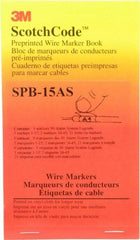 3M - 426 Label, 1.37 Inch Long x 0.22 Inch Wide x 1/4mm Thick, Alphanumeric, Electrical Vinyl Film Book - Black Legend, White Background, 39.2 to 100.4°F, Self Adhesive - Apex Tool & Supply