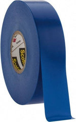 3M - 3/4" x 66', Blue Vinyl Electrical Tape - Series 35, 7 mil Thick, 1,250 V/mil Dielectric Strength, 17 Lb./Inch Tensile Strength - Apex Tool & Supply