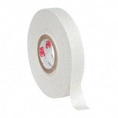 3M - 1/2" x 66', White Glass Cloth Electrical Tape - Series 27, 7 mil Thick, 150 Lb./Inch Tensile Strength - Apex Tool & Supply