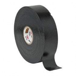 3M - 1" x 30', Black Rubber Electrical Tape - Series 130C, 30 mil Thick, 750 V/mil Dielectric Strength, 7.5 Lb./Inch Tensile Strength - Apex Tool & Supply