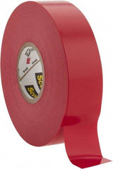 3M - 3/4" x 66', Red Vinyl Electrical Tape - Series 35, 7 mil Thick, 1,250 V/mil Dielectric Strength, 17 Lb./Inch Tensile Strength - Apex Tool & Supply