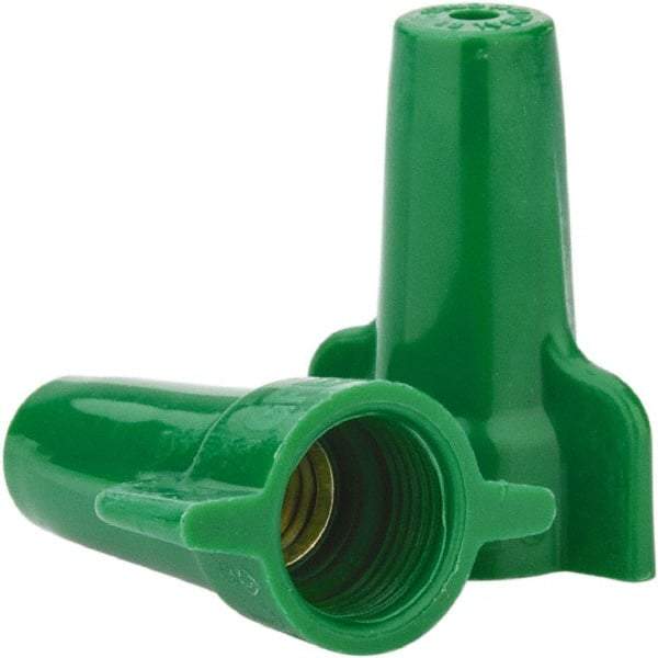 Ideal - 2, 14 to 4, 12 AWG, 600 Volt, Flame Retardant, Wing Twist on Wire Connector - Green, 221°F - Apex Tool & Supply