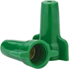 Ideal - 2, 14 to 4, 12 AWG, 600 Volt, Flame Retardant, Wing Twist on Wire Connector - Green, 221°F - Apex Tool & Supply