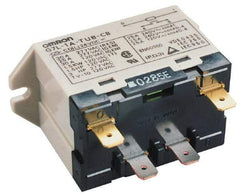 Omron - 1.7 to 2.5 VA Power Rating, Standard Electromechanical Quick Connect General Purpose Relay - 25 Amp at 220 VAC, DPST, 240 VAC, 68.5mm Wide x 47mm High x 33.5mm Deep - Apex Tool & Supply