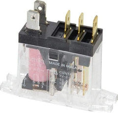 Omron - 5 Pins, 0.9 VA Power Rating, Rectangle Electromechanical Quick Connect General Purpose Relay - 10 Amp at 30 VDC, SPDT, 120 VAC, 45mm Wide x 29.5mm High x 14mm Deep - Apex Tool & Supply