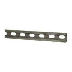 Thomas & Betts - 10' Long x 1-5/8" Wide x 13/16" High, 14 Gauge, Strip Steel, Half Slot Framing Channel & Strut - 0.075" Thick, Gold Galvanized - Apex Tool & Supply
