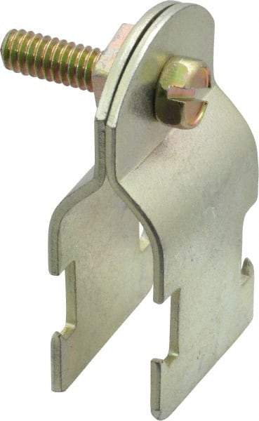 Thomas & Betts - 1/2" Pipe, 14 Gauge" Pipe or Conduit Clamp - Gold Galvanized, Rigid & IMC Conduit - Apex Tool & Supply
