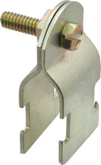 Thomas & Betts - 1/2" Pipe, 14 Gauge" Pipe or Conduit Clamp - Gold Galvanized, Rigid & IMC Conduit - Apex Tool & Supply